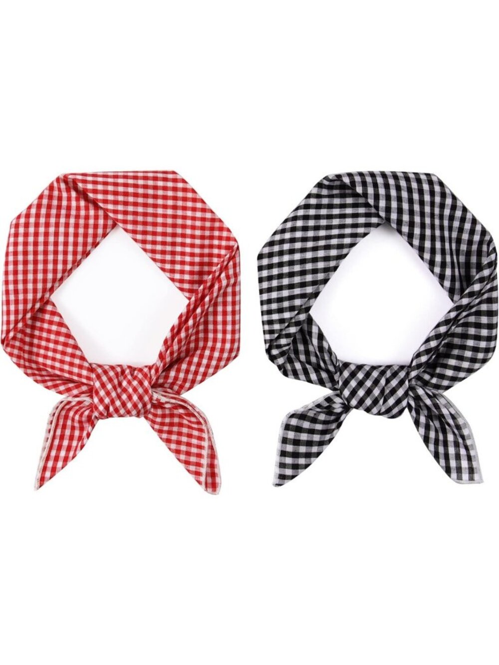 Gingham Cotton Bandana Scarves for Women - 2 PCS Hair Turbans with Gift Box